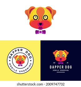 colorful dog logo. suitable for your brand identity.