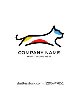 colorful dog logo template vector illustration - Vector