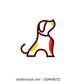 Colorful dog logo template vector