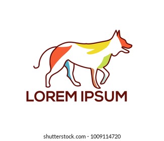 colorful dog logo vector