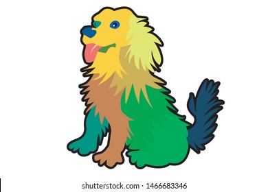 colorful dog on pop art style. vector illustration.