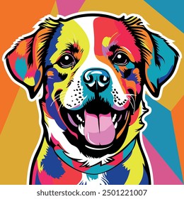 Colorful Dog, Pop-Art style illustration