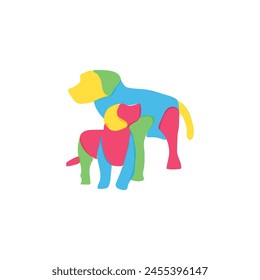 Colorful dog vector logo design for dogs lovers 3