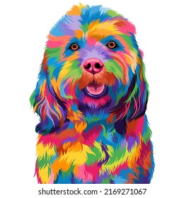 colorful dog vector on white background