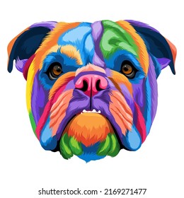 colorful dog vector on white background