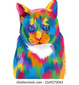 colorful dog vector on white background