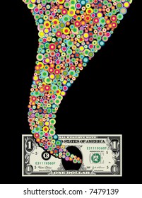 a colorful dollar environment
