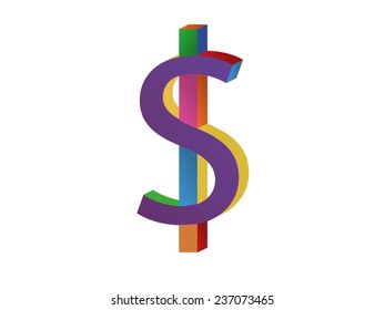 colorful dollar vector