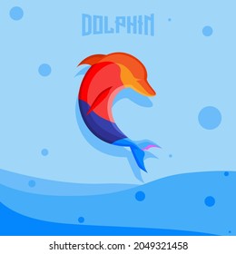 colorful dolphin flat design illustration