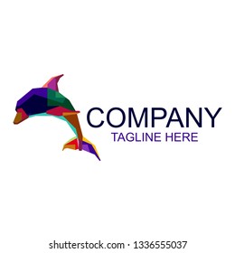 Colorful dolphin logo. Abstract illustration design
