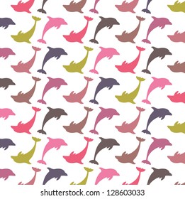 Colorful dolphin pattern
