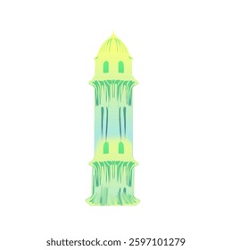 a colorful domed tower without background