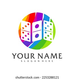 Colorful Domino logo vector template, Creative Domino logo design concepts