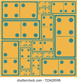 Colorful Domino with the same number, pattern