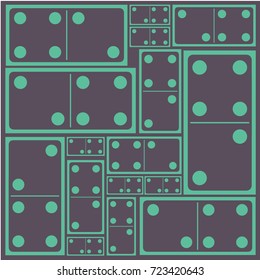 Colorful Domino with the same number, pattern