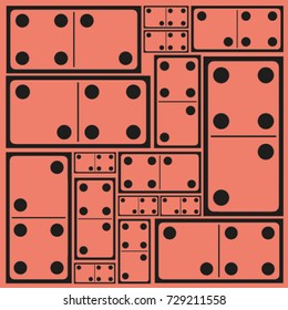 Colorful Domino with the same number, pattern