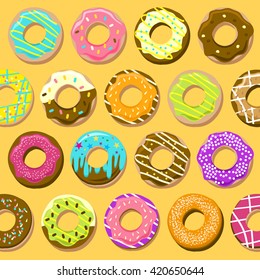 Colorful Donut Background Vector