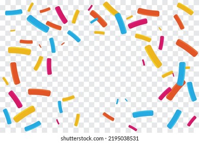 Colorful donut or cake glaze pattern with sprinkle topping. Vector Illustration