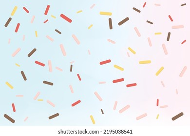 Colorful donut or cake glaze pattern with sprinkle topping. Vector Illustration