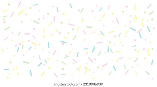 Colorful donut or cake glaze seamless pattern with sprinkle topping. Vector