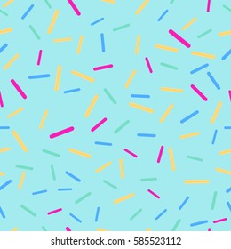Colorful donut or cake glaze seamless pattern with sprinkle topping. Vector