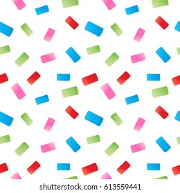 Colorful donut or cake glaze seamless pattern with sprinkle topping. Vector