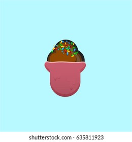 Colorful donut  character from a typeface, vector illustration