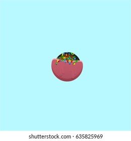 Colorful donut character from a typeface, vector illustration