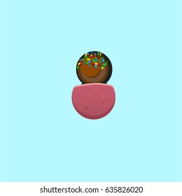 Colorful donut character from a typeface, vector illustration