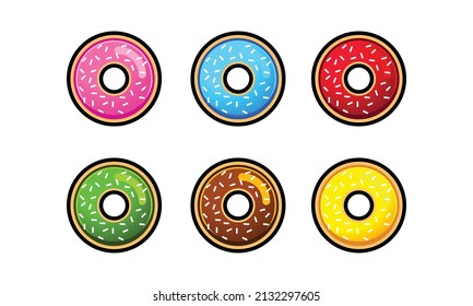 colorful donut isolated on white background