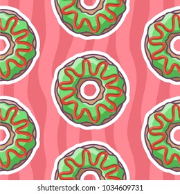 Colorful Donut seamless Pattern for background