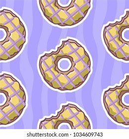 Colorful Donut seamless Pattern for background