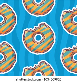 Colorful Donut seamless Pattern for background