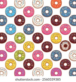 Colorful Donut unique Pattern vector art for Vibrant digital Backgrounds and wallpaper 