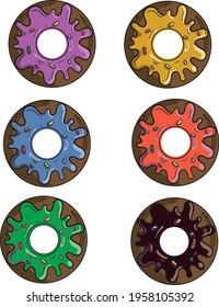 Colorful Donuts Editable High Quality Set