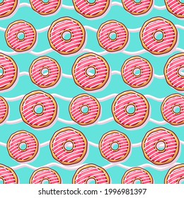 El fondo de patrón sin soldadura de la ilustración colorida. , vector de panadería o ilustración de corte