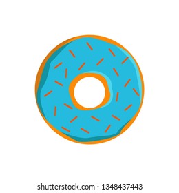 Colorful donuts isolated on white background