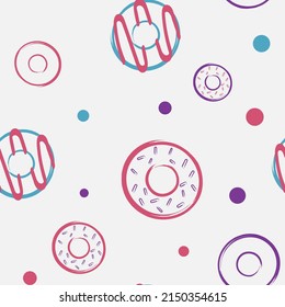Farbige Donuts auf weißem Hintergrund