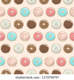 Colorful Donuts Seamless pattern