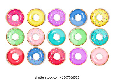 Colorful donuts seamless pattern