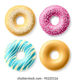 Colorful donuts. Vector.