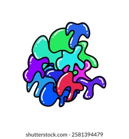 colorful doodle abstract design with curved style lines