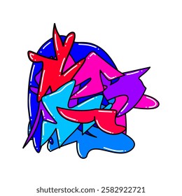 colorful doodle abstract design with curved style lines