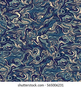 Colorful doodle abstract seamless pattern. Can be used for wallpaper, pattern fills, web page background, surface textures.