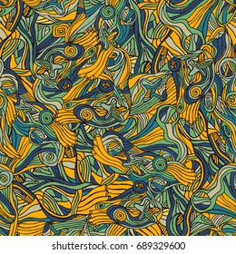 Colorful doodle abstract seamless pattern. Can be used for wallpaper, pattern fills, web page background, surface textures.