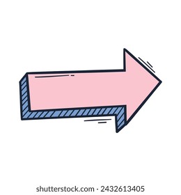 Colorful doodle arrow element icon