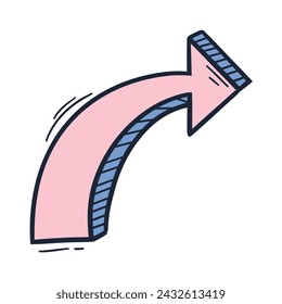 Colorful doodle arrow element icon