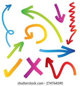 colorful doodle arrows