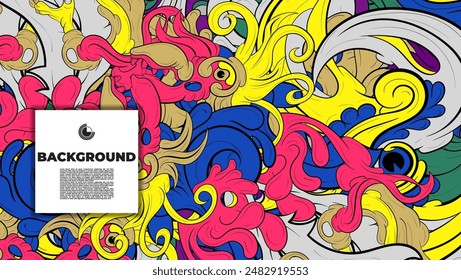 arte colorido del doodle con diversos Elementos. es conveniente para el fondo, cubierta del libro, cubierta, Plantilla, flayer, proyecto del verano. también es útil para el proyecto del libro de colorear