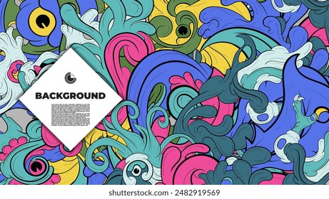 arte colorido del doodle con diversos Elementos. es conveniente para el fondo, cubierta del libro, cubierta, Plantilla, flayer, proyecto del verano. también es útil para el proyecto del libro de colorear